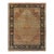 Hand-Knotted Antique Mohtashem Rug in Beige Brown and Red Medallion Pattern For Sale