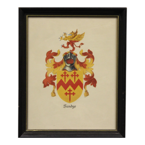 Mid 20th Century Sandys Armorial Coat-of-Arms