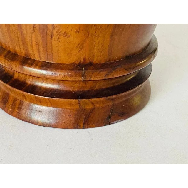Wood Brown Tobacco Pot with Lid, France, 1970s For Sale - Image 7 of 12