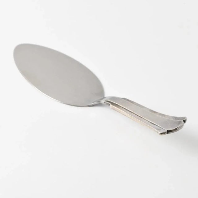 Metal Art Deco Silver and Stainless Steel Cake Spade from Cohr, 1945 For Sale - Image 7 of 9