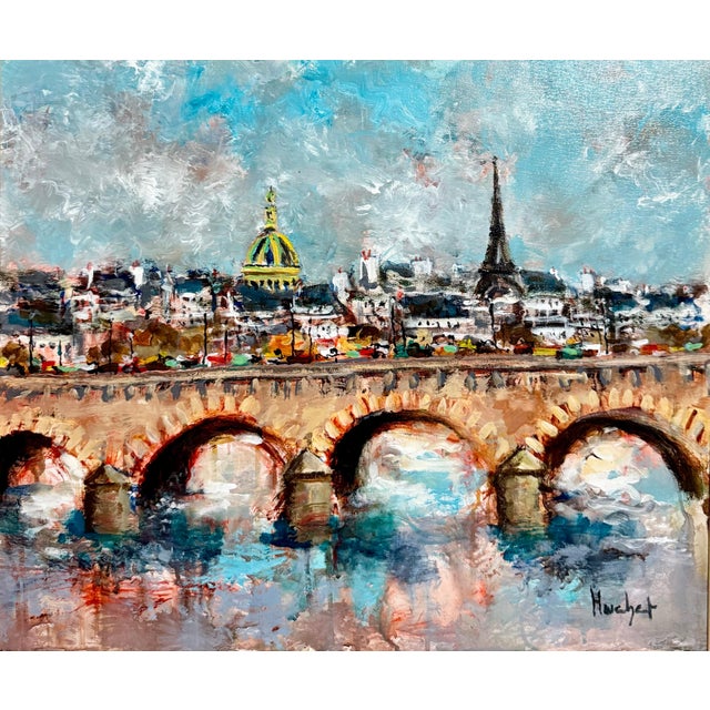 Urbain Huchet, Post Impressionist Fauvist Art French Oil Painting Paris Bridge Urbain Huchet, c.1998 For Sale - Image 9 of 14