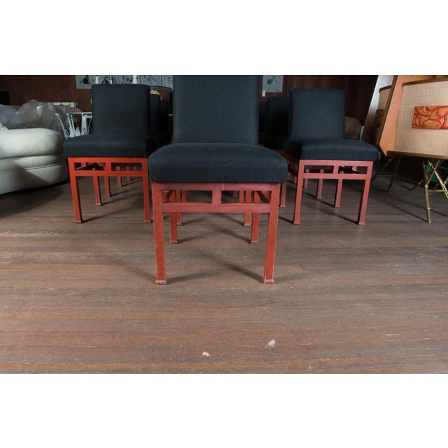 12 Art Moderne Red Dining Chairs, 1940s For Sale - Image 11 of 13