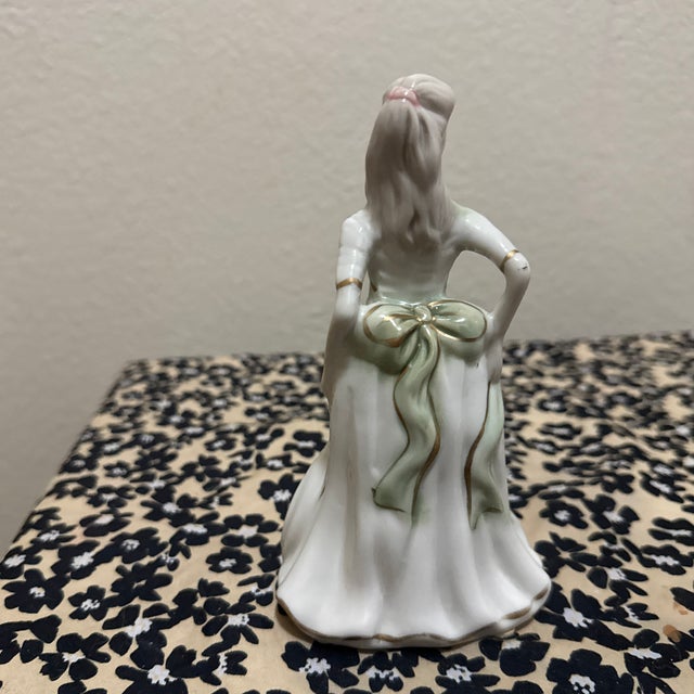 Ceramic Victorian Style Figurine of a Woman in a White Dress For Sale - Image 7 of 8