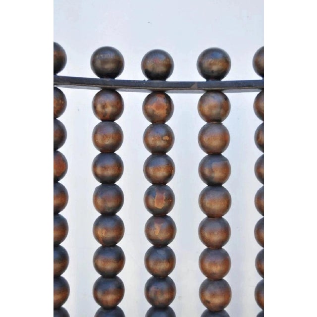 Black Hollywood Regency Wood Ball Abacus Wrought Iron Curule Dining Chairs - Set of 4 For Sale - Image 8 of 12