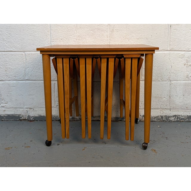 Mid-Century Modern Mid 20th Century Teak Nesting Table Set Attributed to Poul Hundevad For Sale - Image 3 of 12
