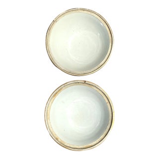 Vintage Asian Glazed Ceramic Bowls - A Pair For Sale
