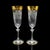 1980s Set of 12 Vintage Champagne Flutes, Continental, Wine Glass, Gold Leaf, c.1980 For Sale - Image 5 of 10