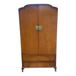 1940’s French Style Queen Anne Walnut and Brass Chiffonier For Sale