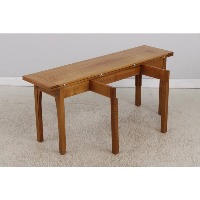 Stickley Mission Oak 3 Drawer Flip Top Sofa Table For Sale - Image 15 of 18