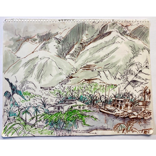 Painting by English artist Ivy Attwell (1895-1985). Attwell traveled extensively all over the world and recorded her...