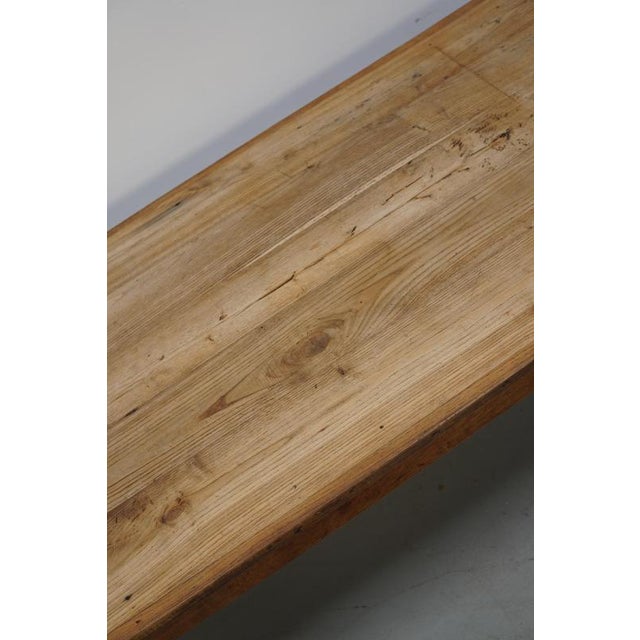 Antique Early 20th Century French Rustic Elm Farmhouse Dining Table For Sale - Image 5 of 17