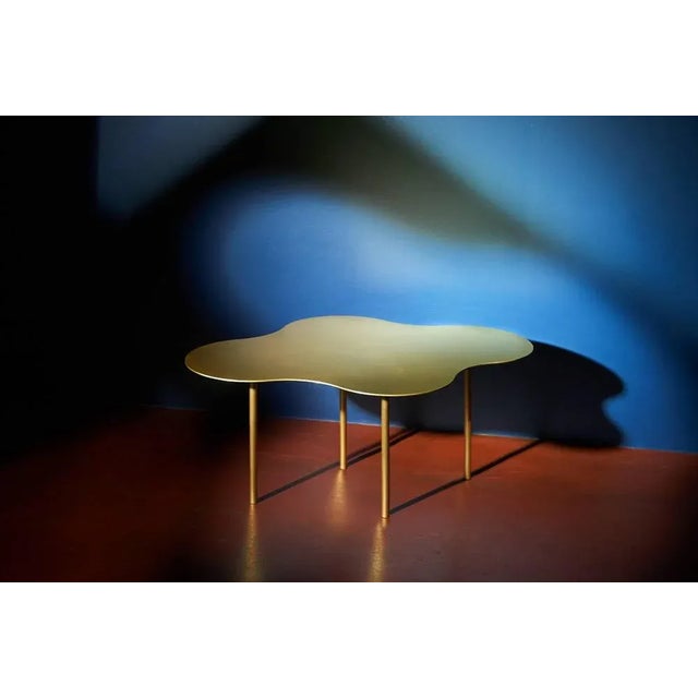 Brass coffee table ensemble of 3 by sebastian scherer dimensions: camo a : w 75 x d 80 x h 40 cm camo b : w 60 x d 110 x h...