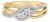 14K Yellow Gold Plated Sterling Silver 1/10 Cttw Diamond Bypass Ring - Size 7 For Sale