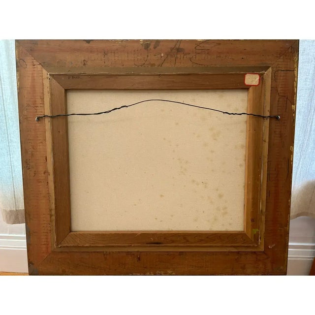 Green Framed Vintage Original Abstract Landscape Painting Hockney-Style For Sale - Image 8 of 9
