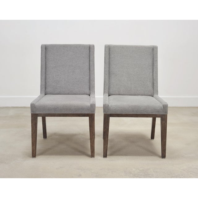 2000 - 2009 Set of Eight Bernhardt "Linea" Cerused Ash Dining Chairs For Sale - Image 5 of 18