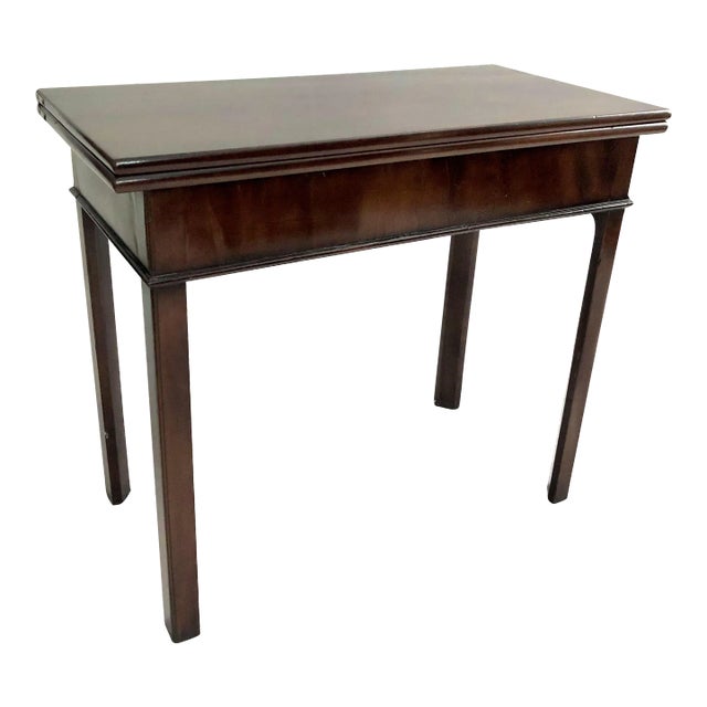 A Mid 18th C. English George III Mahogany Accordion Card Table For Sale