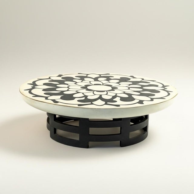 Mid-Century Modern Mid-Century Modern Kittinger Muller & Barringer Black & White Lotus Cocktail Coffee Table For Sale - Image 3 of 5