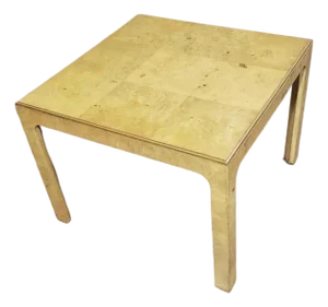 1980s Burl Wood Henredon Square Game Card Small Dining Table in Mint Condition