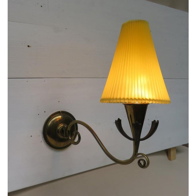 Mid-Century Modern Vintage Wall Lamp in Brass, 1950s For Sale - Image 3 of 18