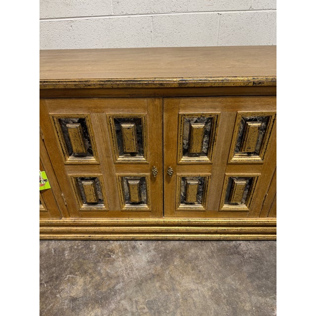 Boho Gilded Antique Mirror Cabinet Credenza For Sale - Image 4 of 9