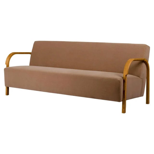 Wood DAW/Mohair & McNutt Arch Three-Seater Sofa by Mazo Design For Sale - Image 7 of 7