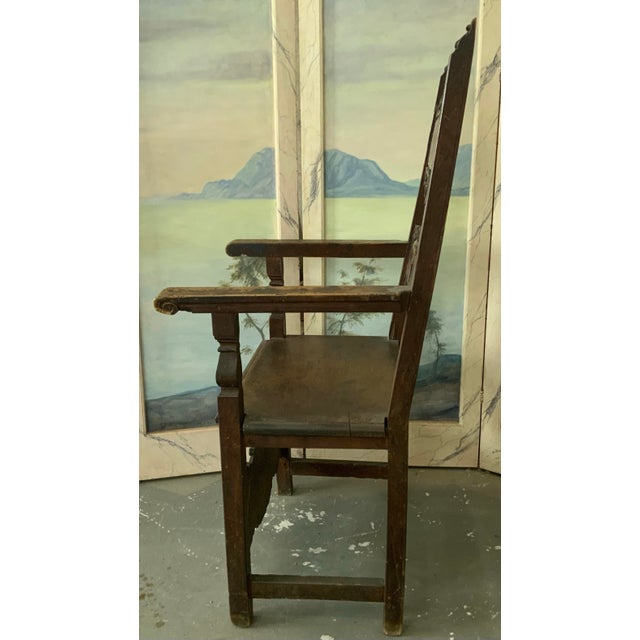 Renaissance Antique Italian Renaissance Walnut Armchair, Circa 1600 For Sale - Image 3 of 12