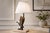 Duck Table Lamp in Bronze-Toned Metal on Travertine Base, 1970s For Sale - Image 3 of 9