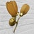 Mid-Century Modern Scandinavian Wall Lamp with Leaf Decoration in Brass with Cocoon Shades, Denmark, 1950s For Sale - Image 3 of 11