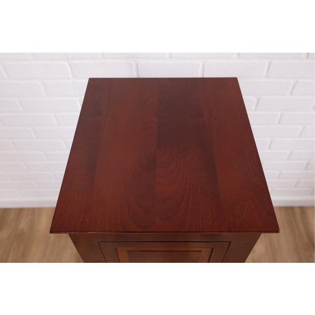 Transitional Vintage Cherry Wood Pedestal Stand For Sale - Image 3 of 8