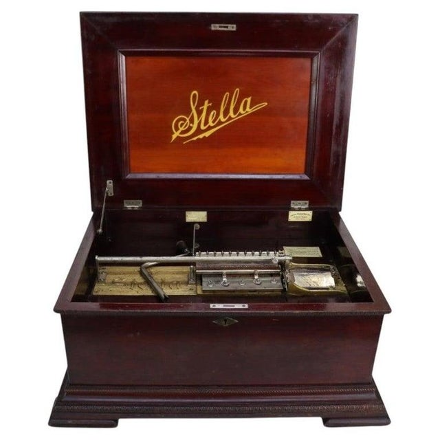Traditional Antique Jacot Music Box Co. Stella Mahogany Disk Player C1890 For Sale - Image 3 of 17