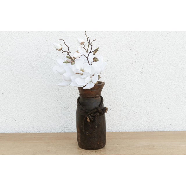 Antique Slim Patinated Wood Jar For Sale In Los Angeles - Image 6 of 6