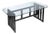 Vintage Art Deco Dining Table in Lacquered Wood and Crystal, Italy, 1970s For Sale