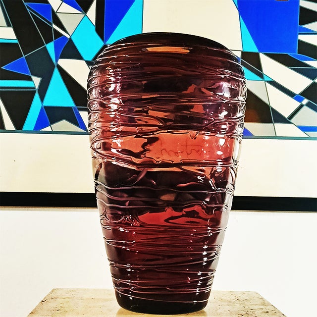Vintage Italian Purple Vase in Murano Glass, 1970s For Sale - Image 4 of 9
