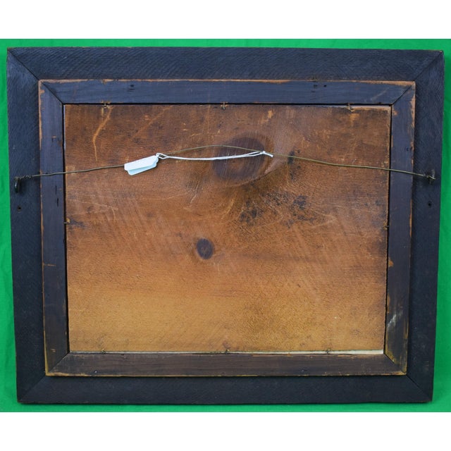 Traditional Hunting Dog W/ Waterfowl Chromolithograph in Faux Bois Frame For Sale - Image 3 of 4
