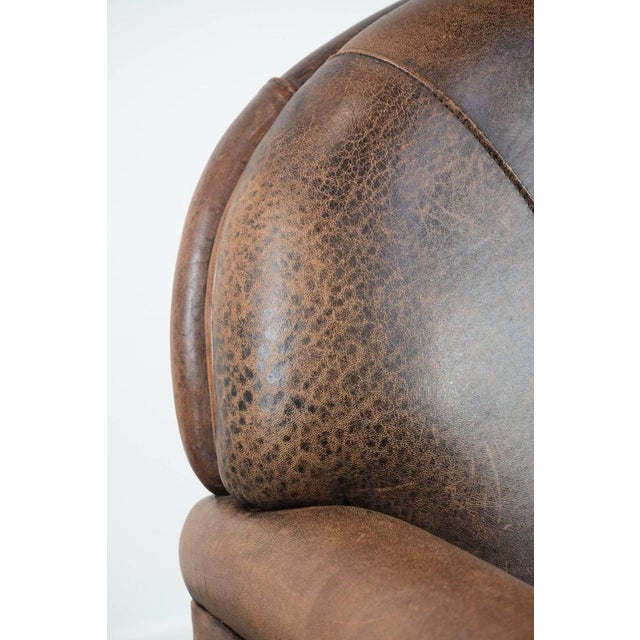 Vintage Sheepskin Club Armchair For Sale - Image 17 of 18