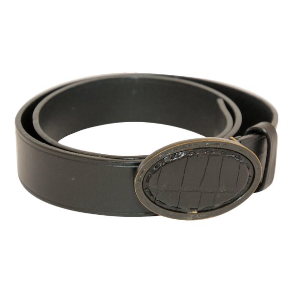Fendi cowhide belt FENDI Cowhide Leather Snakeskin Leather Strap Silver  main image 3