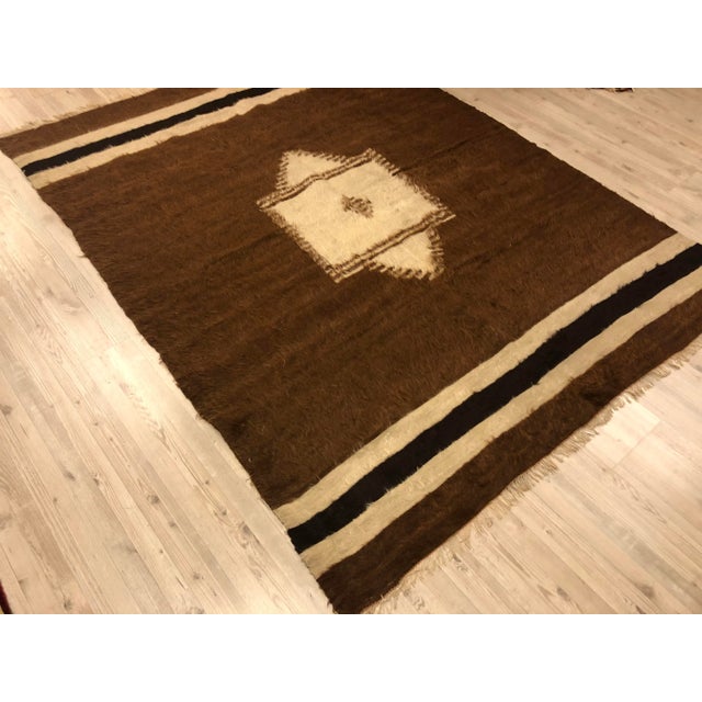 1960s Vintage Handmade Traditional Rug- 4′8″ × 6′1″ For Sale - Image 4 of 9
