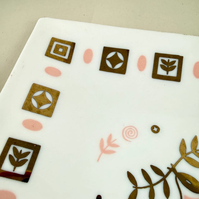 White White Opal Glass Peace Dove Vide-Poche Plate, Briard, 1960s For Sale - Image 8 of 11