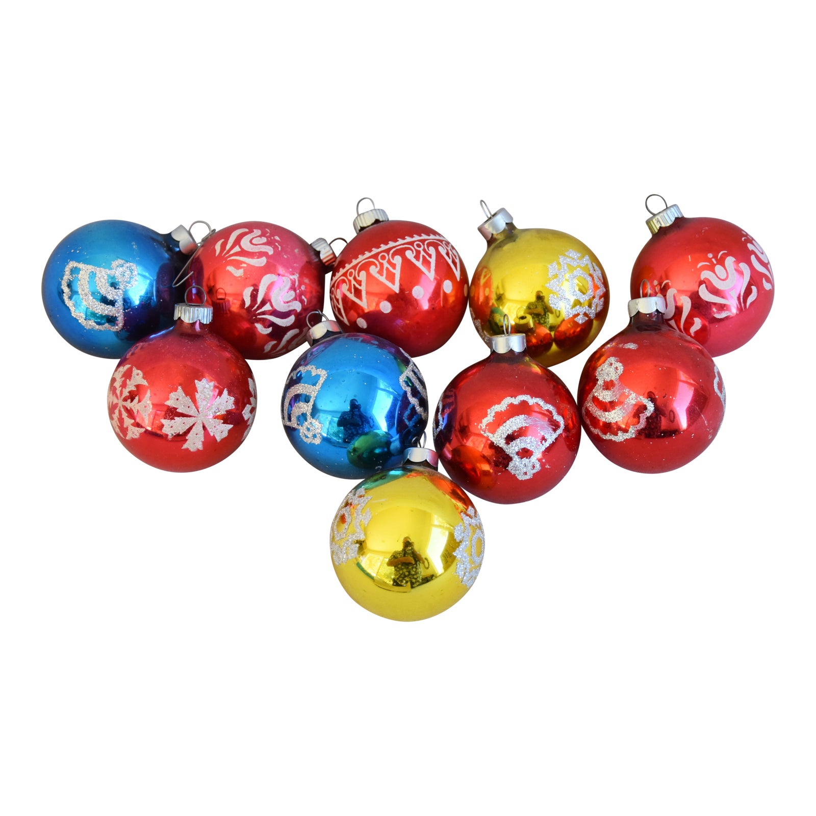Vintage Colorful Christmas Ornaments withBox Set of 10 Chairish