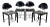 Late 20th Century Post Modern Ebonized Wood & Chrome Dining Chairs (Set of 4) For Sale