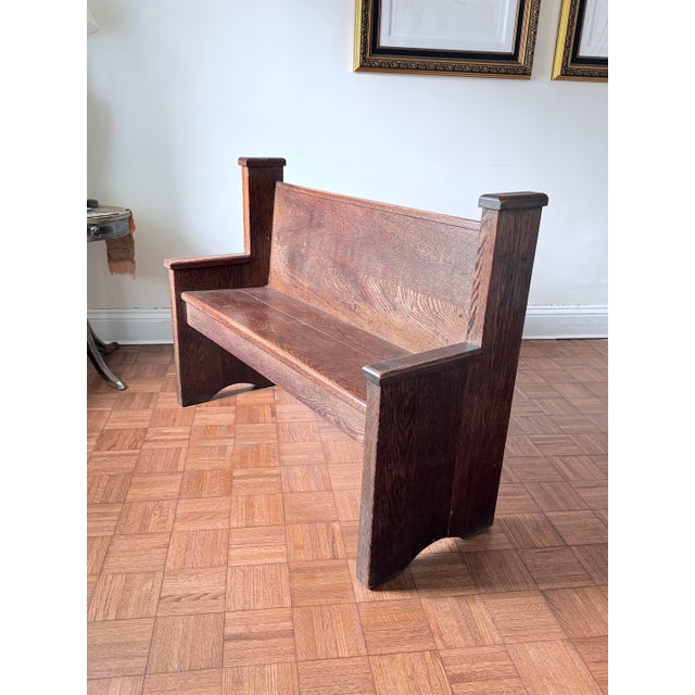 Early 20th Century Gothic Revival Oak Pew For Sale - Image 12 of 17