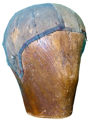 A 19th Century Elm Barristers Wig Stand or Milliners Hat Block Shop Display, 1880