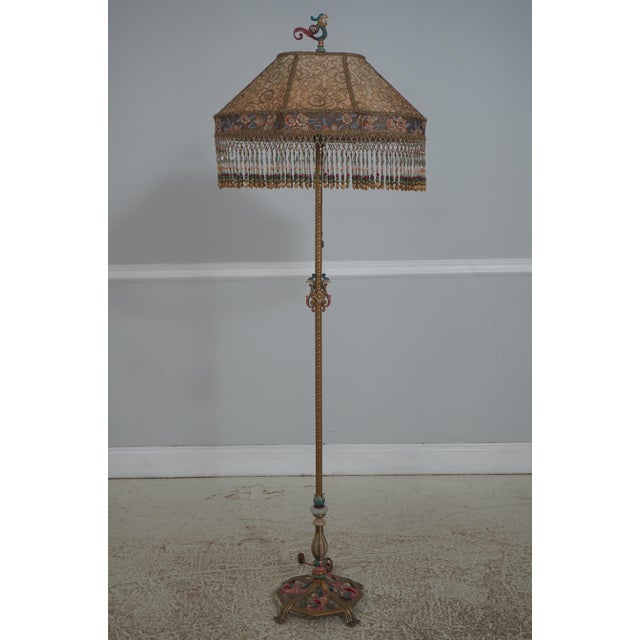 Art Deco Vintage Art Deco Peacock Shade Floor Lamp For Sale - Image 3 of 18