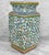 Vintage 14" Chinese Porcelain & Enamel Green Floral Paneled Vase For Sale - Image 4 of 9