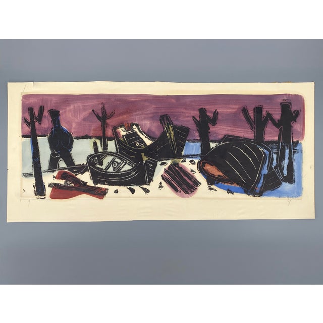 Ulrich Knispel, Am Steg, 1952, Monotype and Gouache on Paper For Sale - Image 13 of 13