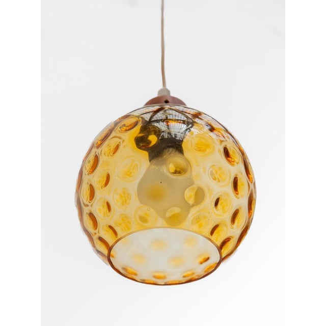 Vintage Danish Lamp in Teak with Amber Glass Bowls, 1950s For Sale - Image 3 of 16