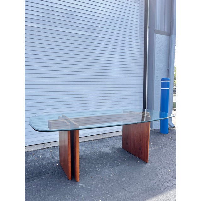 Trekanten modular dining table. Beautiful, rich & dark honey-toned base. This table has the greatest design and one of our...