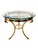 This pair of tables has a unique swan motif on the base. The base is brass, and the top is removable glass. They could...