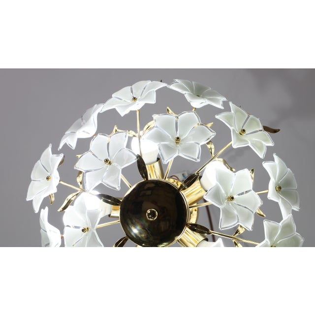 Grace Kelly, Delicious Murano Ceiling Light White Flowers, 1980 For Sale - Image 10 of 16