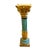 A striking Italian neoclassical column pedestal, richly adorned with sculptural figures and finished in a beautiful aged...